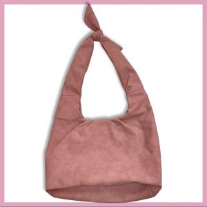 American Eagle Pink Faux Suede Purse with Bow